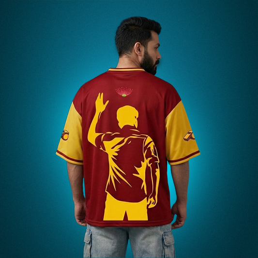 TVK Forever Collegiate Oversized Dot Knit Jersey - Maroon & Yellow